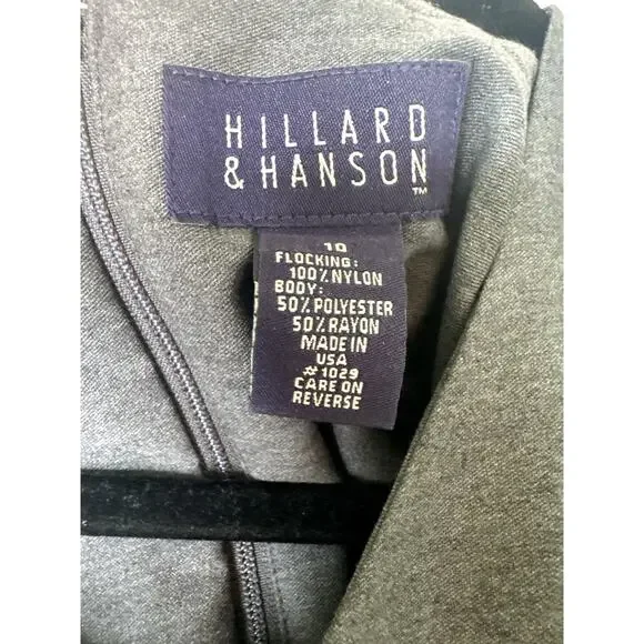 Hillard & Hansen Grey Sleeveless Dress with Black Border and Floral Print - Picture 3 of 3